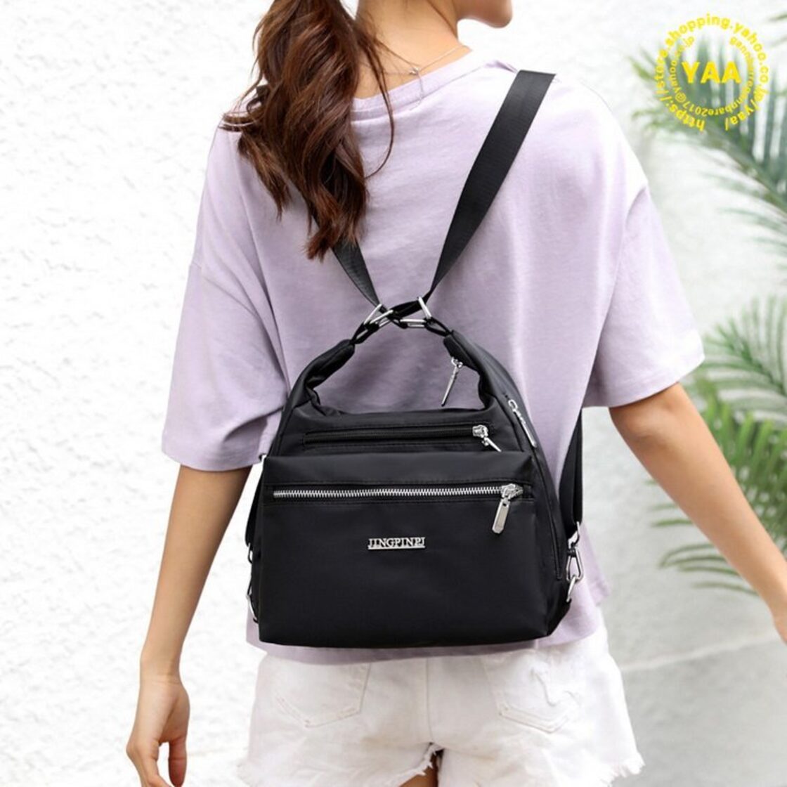 PECHINCHAR✨️2wayリュック カウレザーショルダーバッグ ナイロン 