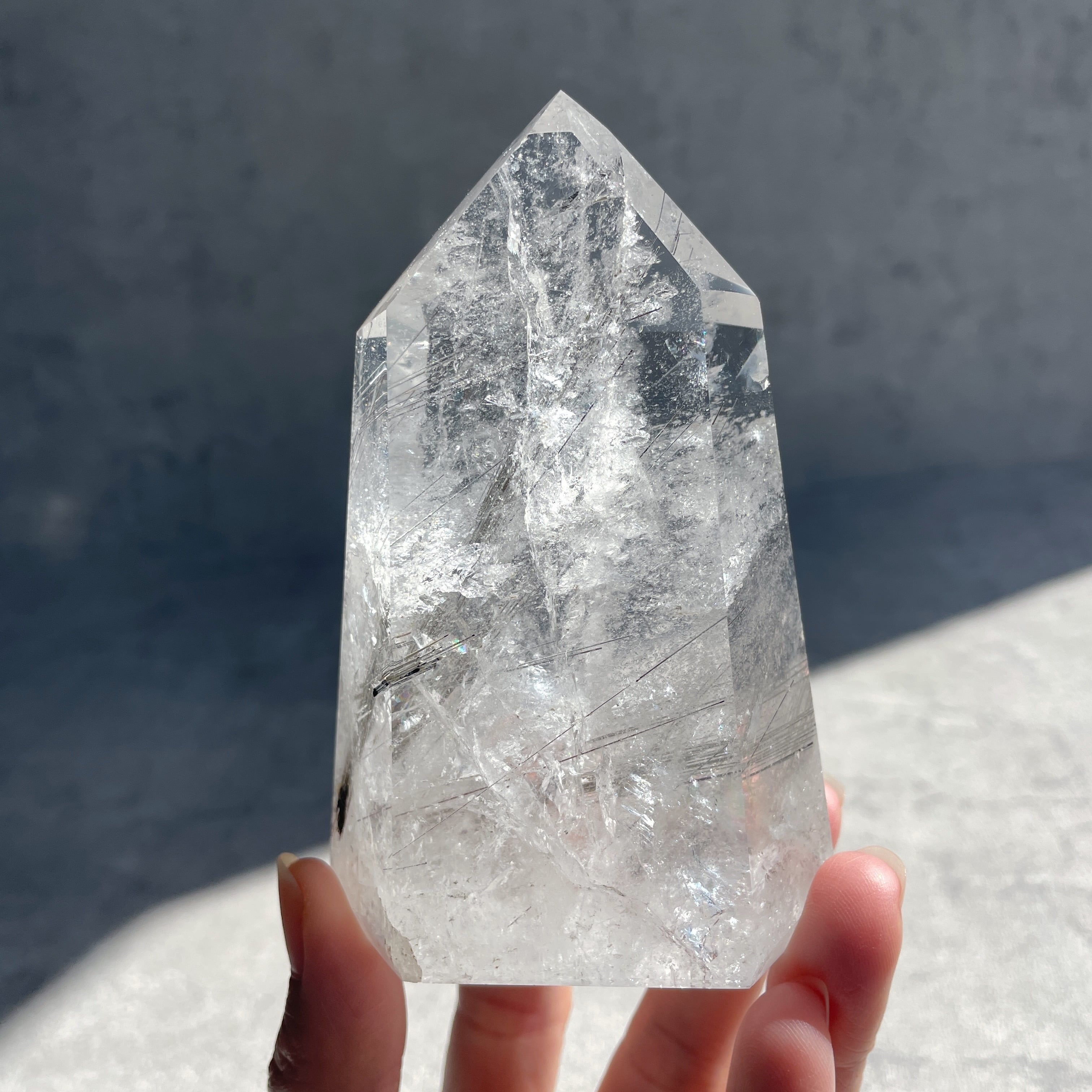 シルバールチルインクォーツ タワー型09 Rutile in Quartz ルチル