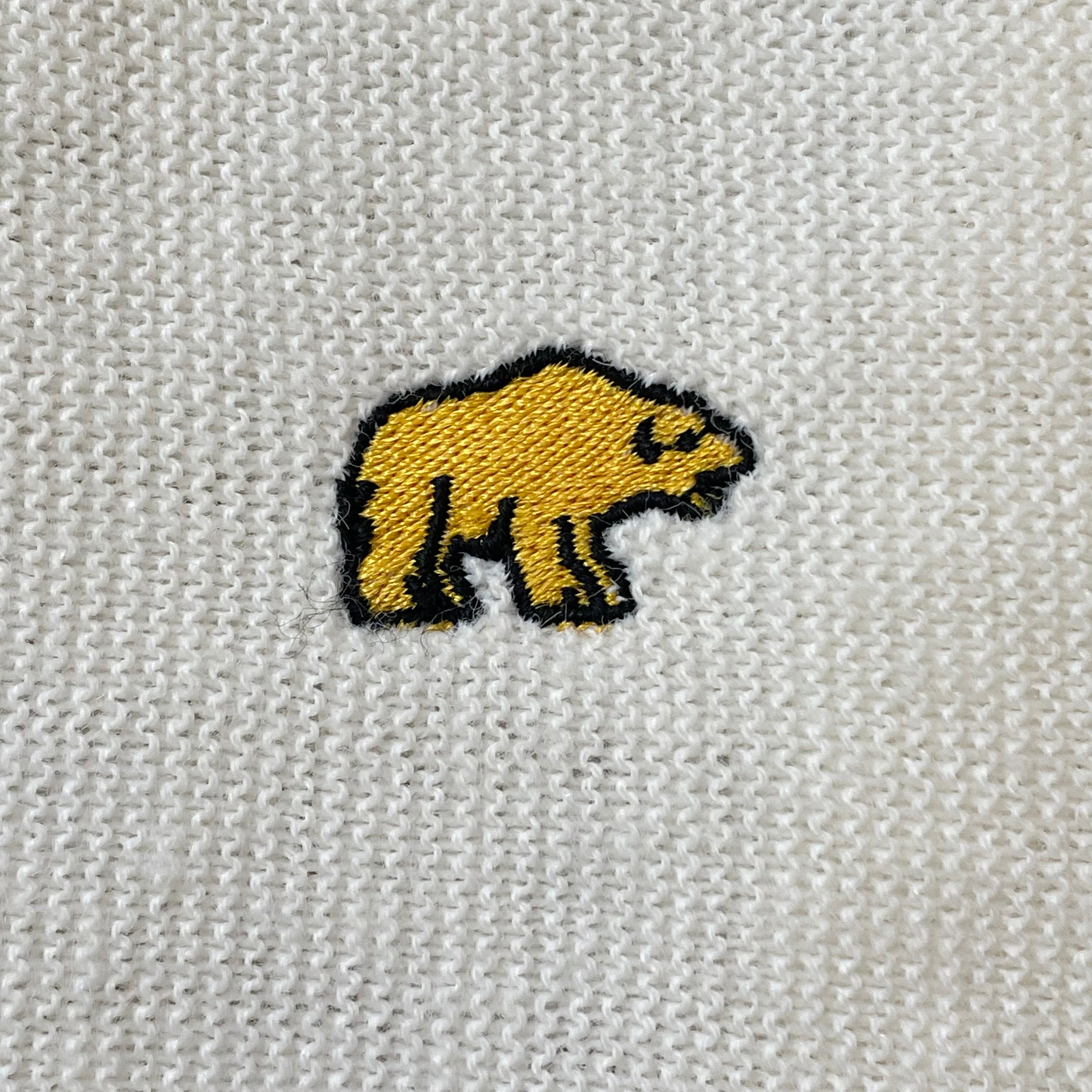 GOLDEN BEAR】90s USA製 カーディガン ニット ワンポイントロゴ 刺繍