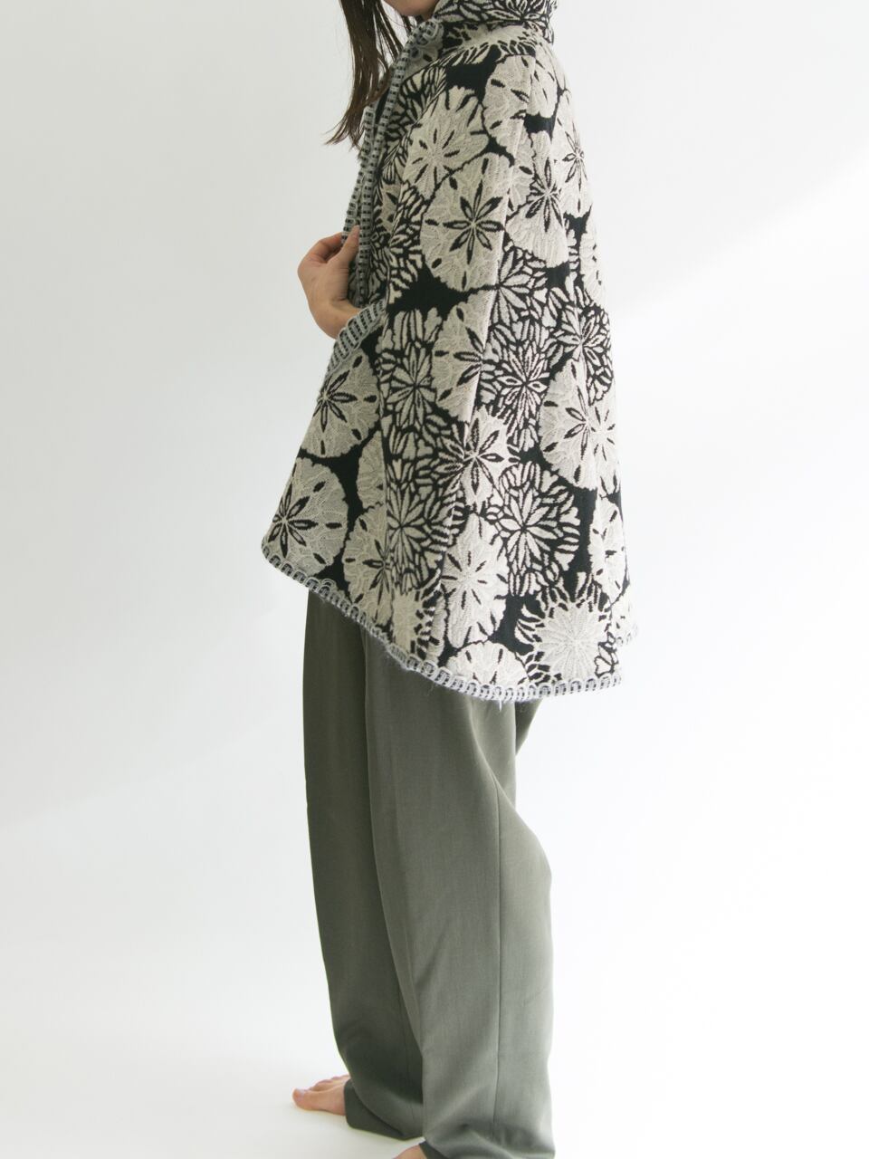 【Made in Spain】Jacquard poncho jacket（スペイン製 ジャカードポンチョジャケット）1c