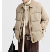 パッチポケット ヒップ丈ダウンジャケット af0434