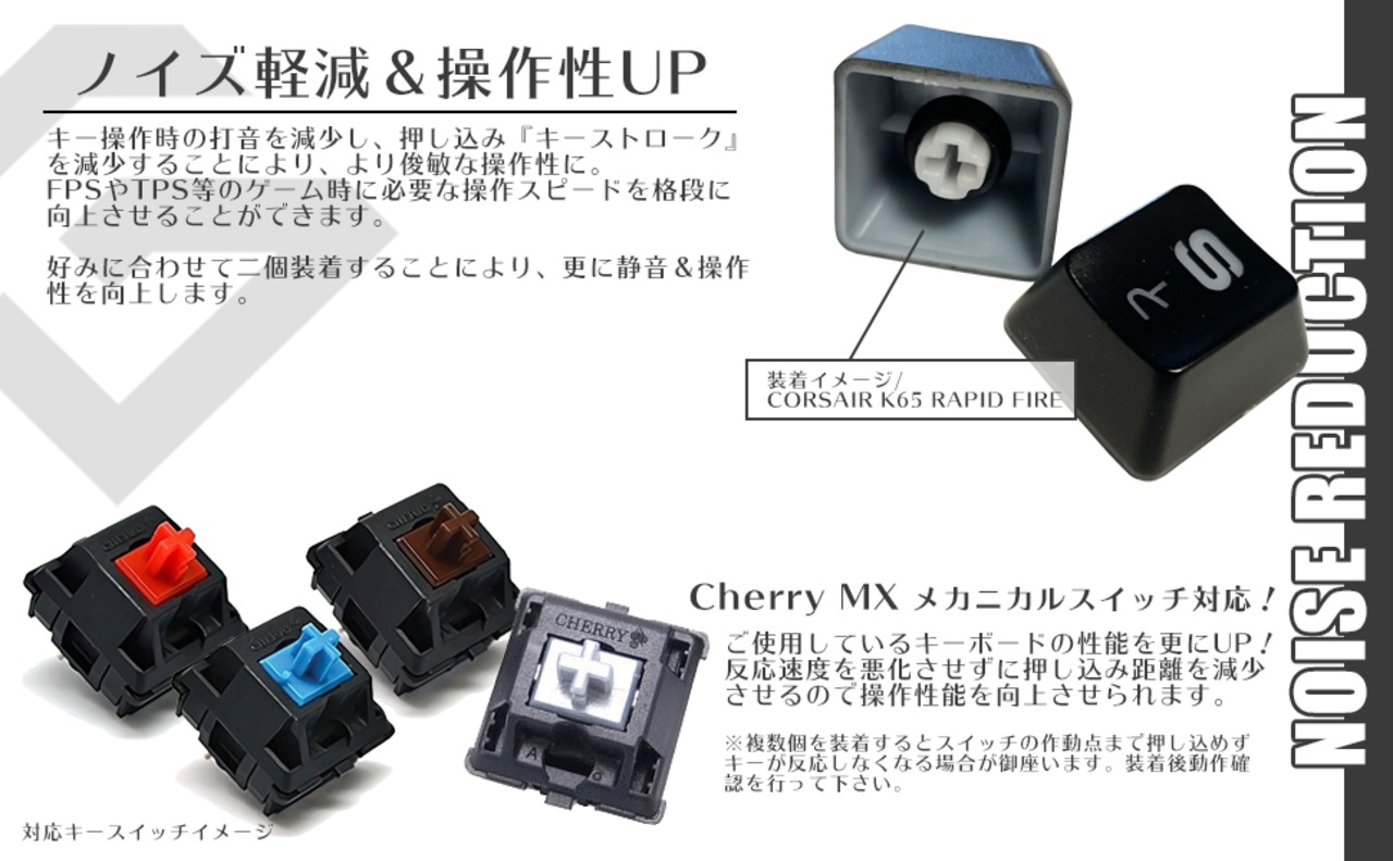 【Cherry MX対応！】スイッチ対応 静音化&キーストローク 調整用 Oリング　クリア/CLEAR（2.5㎜タイプ）