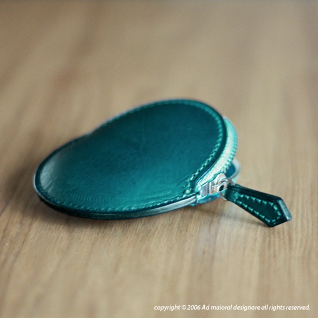 ふっくらしたコインケース "Luna" ・オーシャン×ターコイズ