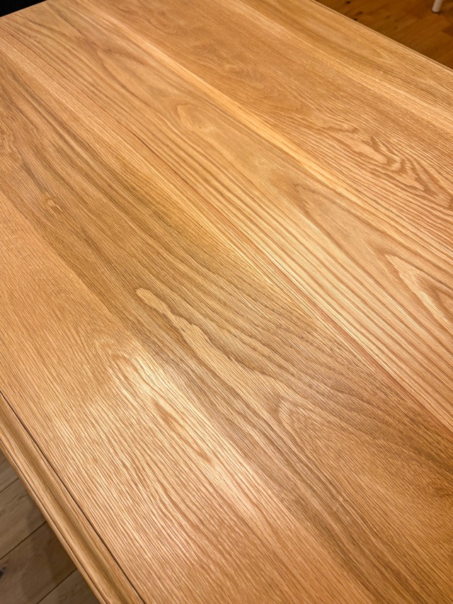 ホワイトオーク材ターンドレッグダイニングテーブル “極細スレンダー”(アンティーク調ろくろ足テーブル) W1400〜2400 4〜8人掛け 引き出し付きダイニングテーブル