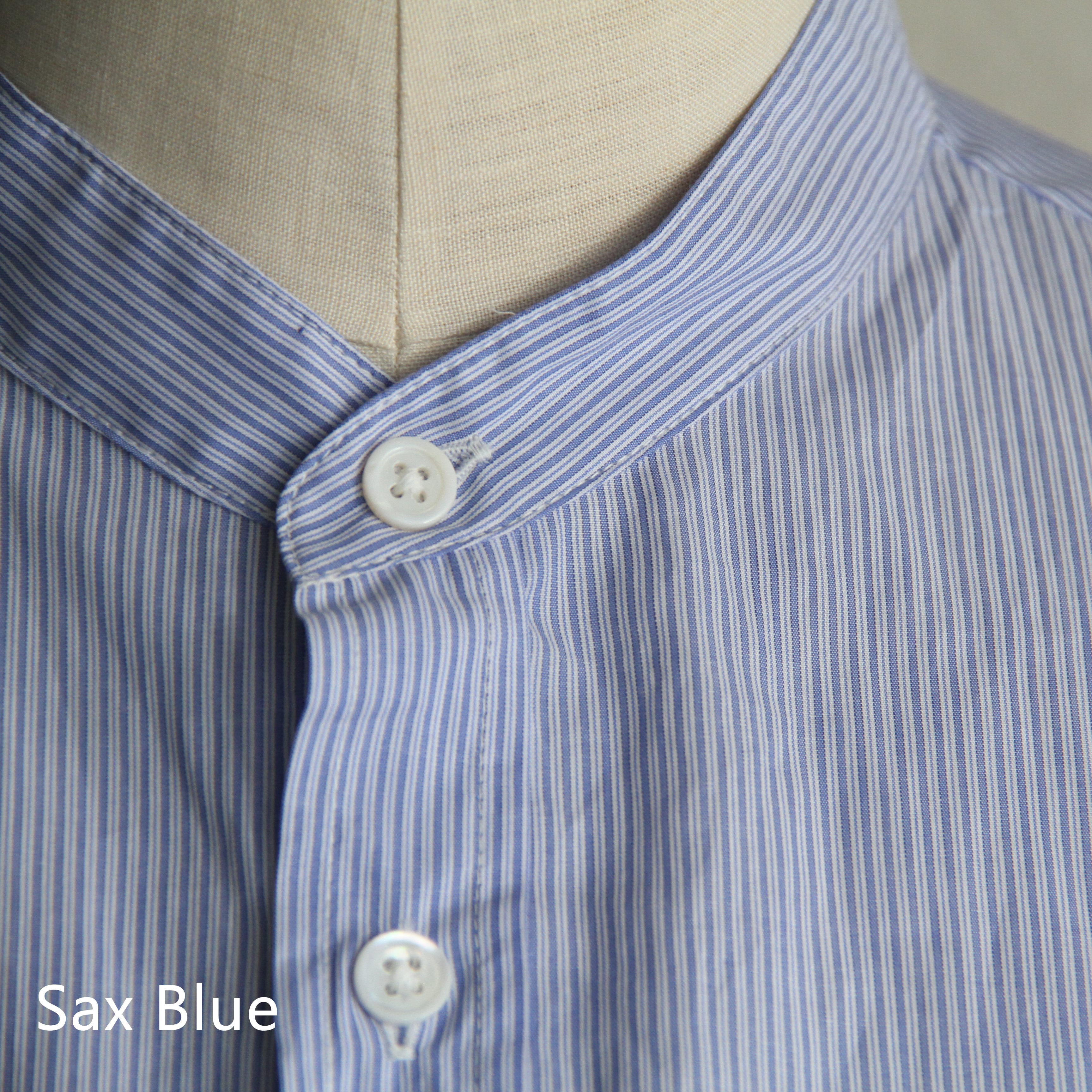 STILL BY HAND Cotton stripe band collar shirt | Terminal