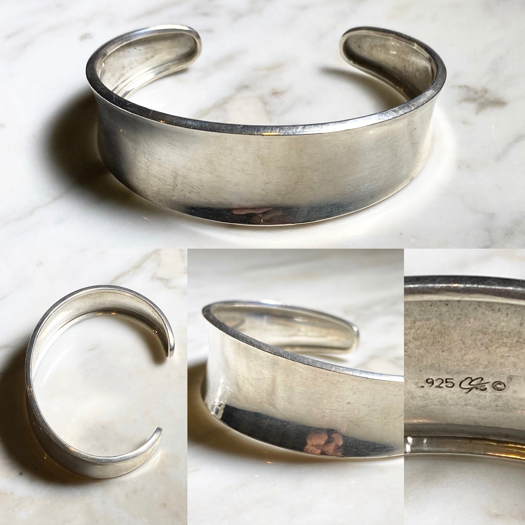 vintage silver wide cuff bangle | NOIR ONLINE