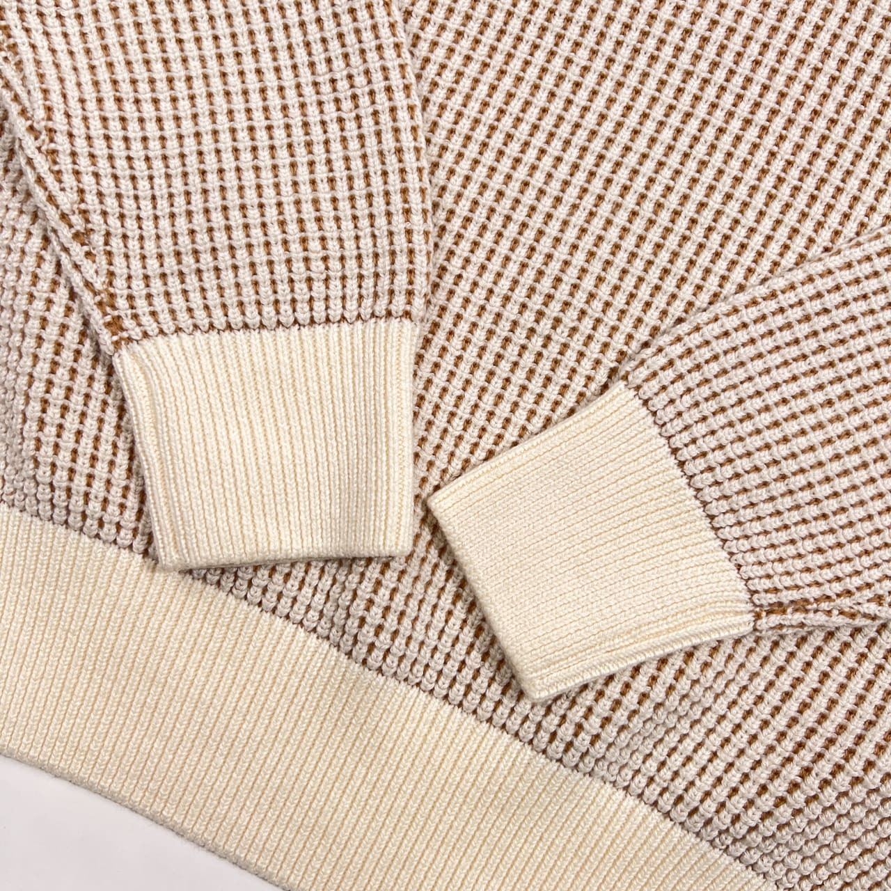 BOSS ヒューゴボス ウール混 ハイネック ワッフル編み ニット セーター S/ベージュ系 メンズ