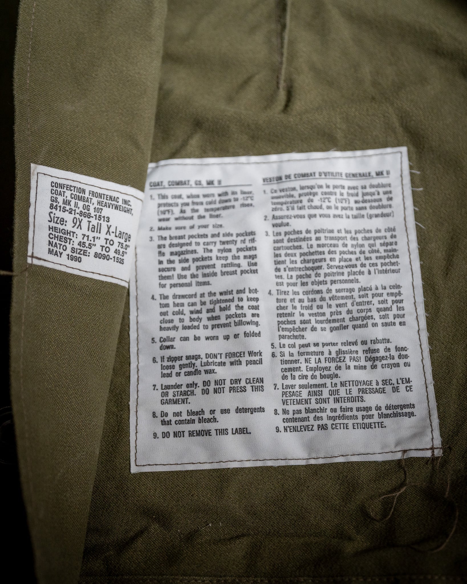 DEADSTOCK】Canadian Army GS MK2 Combat Jacket 