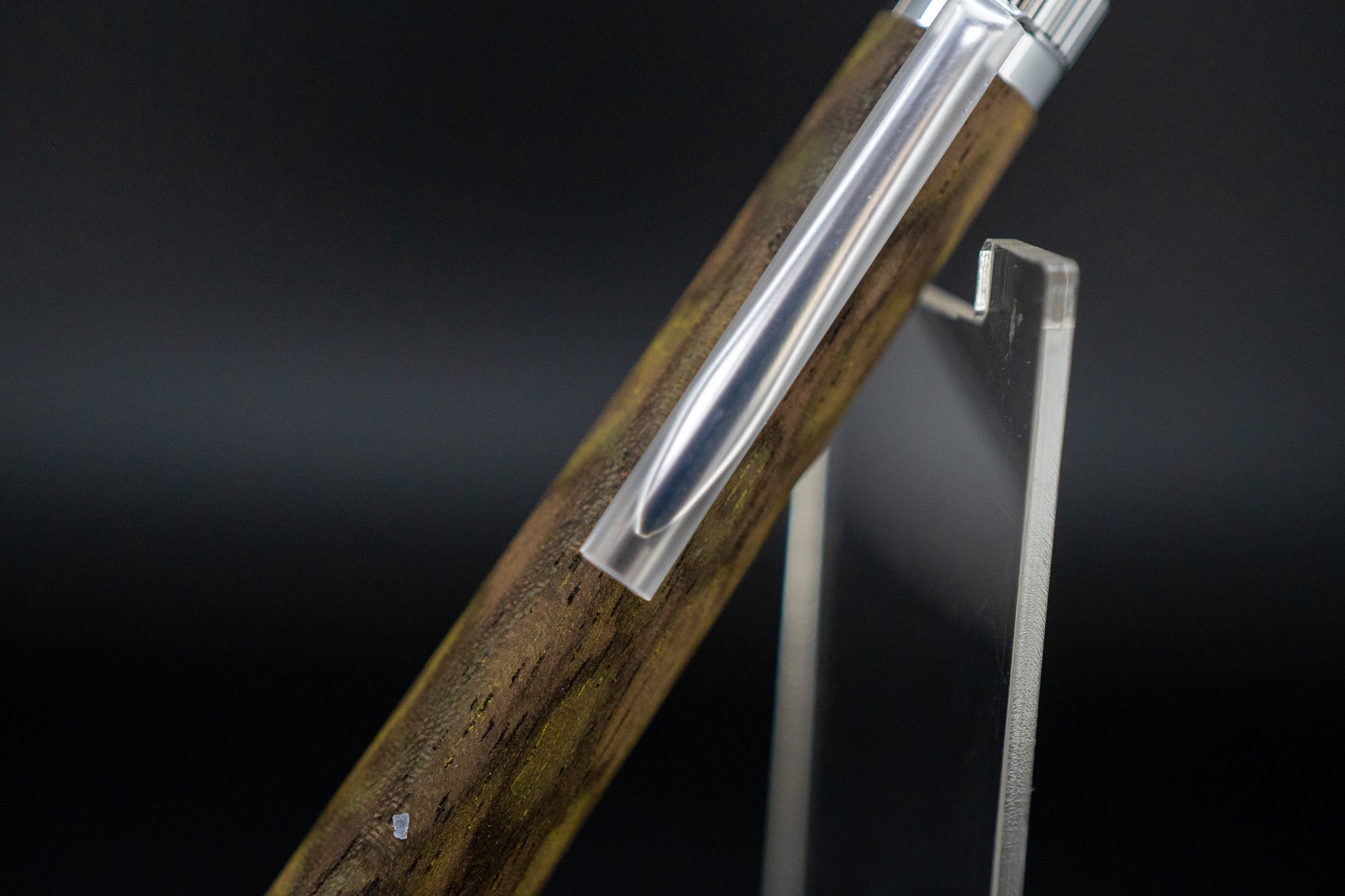 【魅惑の黒い紋様】黒柿 孔雀杢 極上 ⑥ silver BP