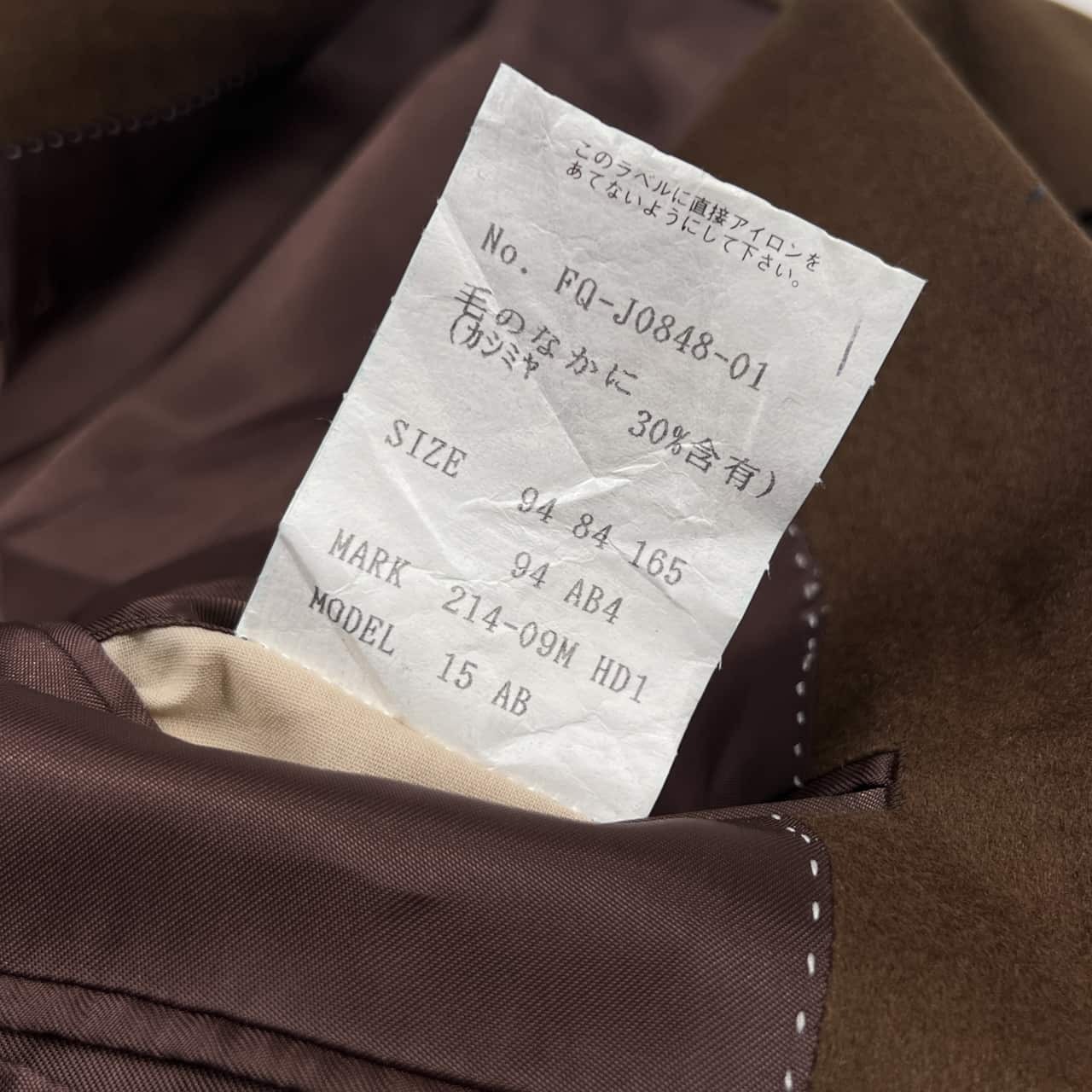 カシミヤ混 PIERRE BALMAIN ピエール・バルマン LANERIE LUIGI COLOMBO テーラードジャケット 94-84-165/ダークベージュ系 メンズ