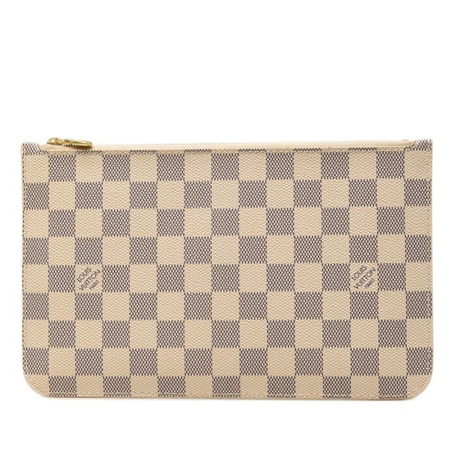 ルイ ヴィトン ダミエ アズール ネヴァーフル 付属ポーチ ポーチ N41361 ホワイト PVC レザー レディース LOUIS VUITTON 【中古】