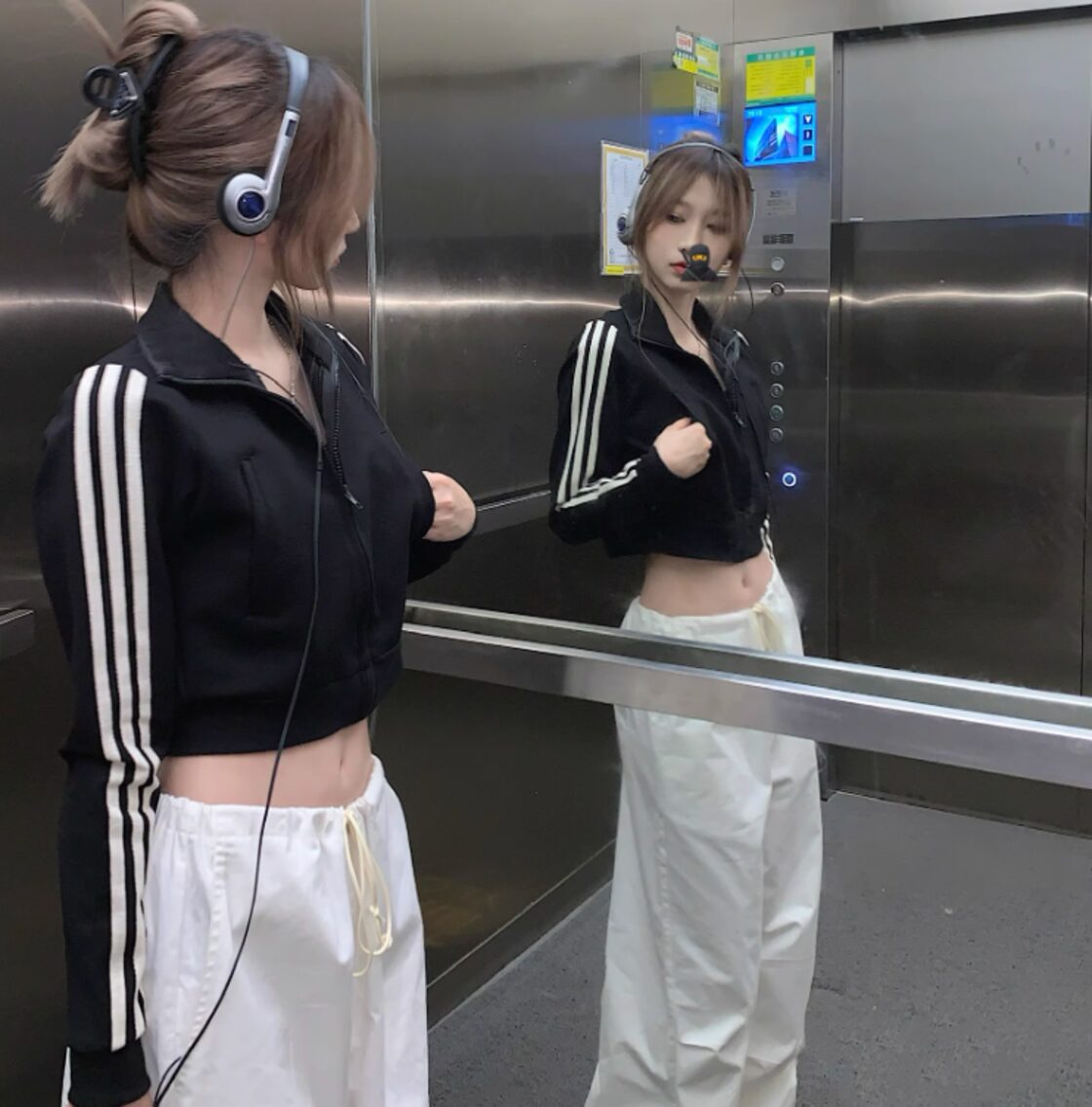 ショート丈ジャージ スポーティジャージ トップス アウター シャンパー