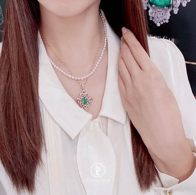 「シルバーカラーマグネット」大特価☆ボタン淡水パールの+αネックレス