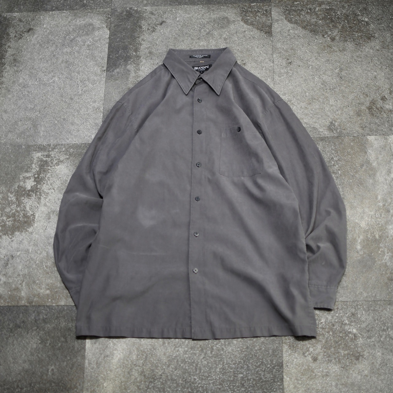 BRANDINI charcoal gray smooth cloth shirt