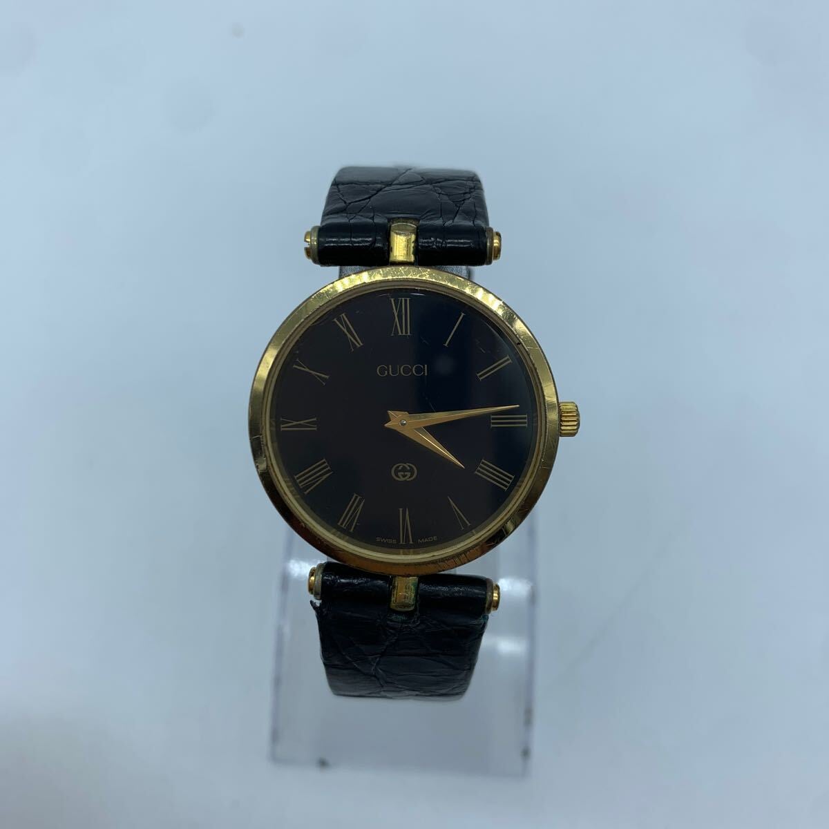 GUCCI グッチ シェリーライン 黒文字盤 腕時計 稼働品 ボーイズ