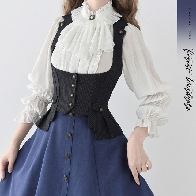 控えめ 大人かわいい ベスト ストライプ柄 チェック柄  Forestシリーズ