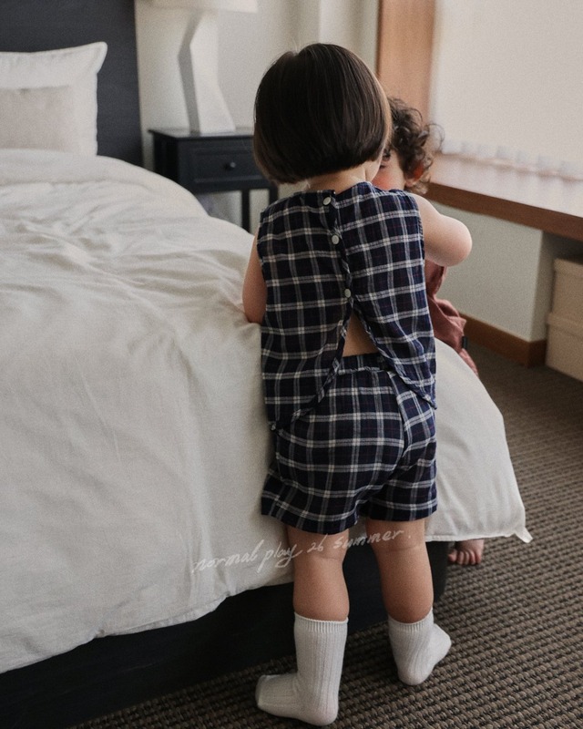 《予約》送料無料【normal play】Leaf Check Blouse