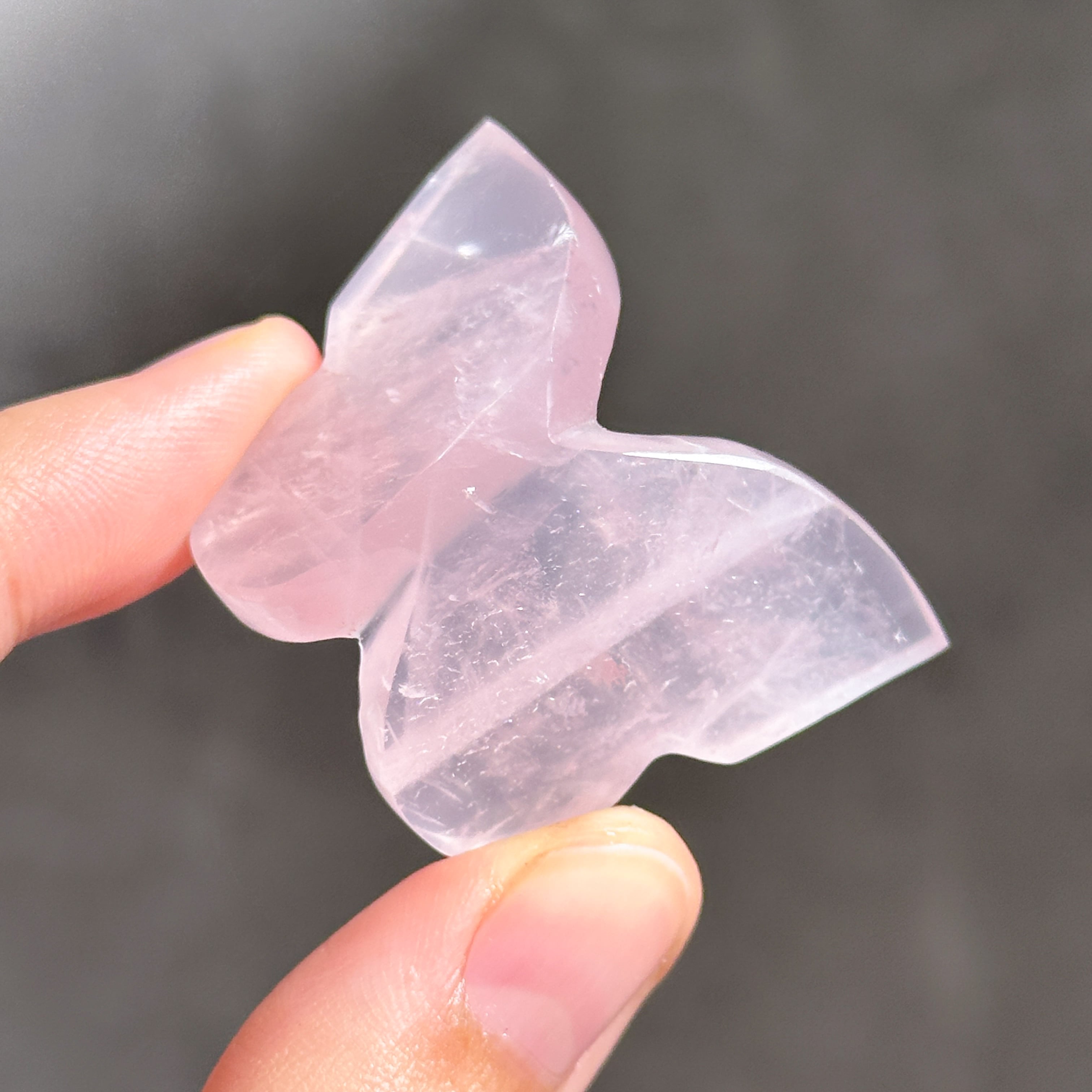 ローズクォーツ 3D蝶 11◇ Rose Quartz Butterfly ◇天然石・鉱物