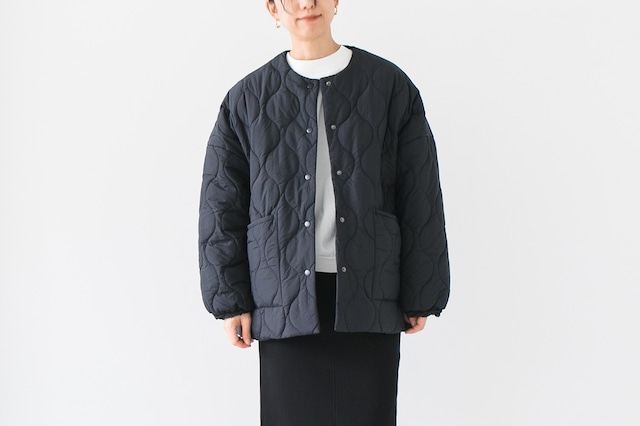 NYLON QUILTING - COLLARLESS JACKET：ナイロンキルト - ノーカラージャケット