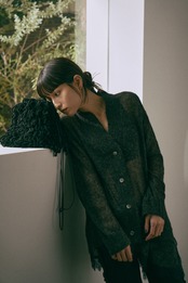 Lace Hem Sheer Cardigan knit