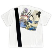 【tshirts214】L size KIMONO & print T-SHIRTS white