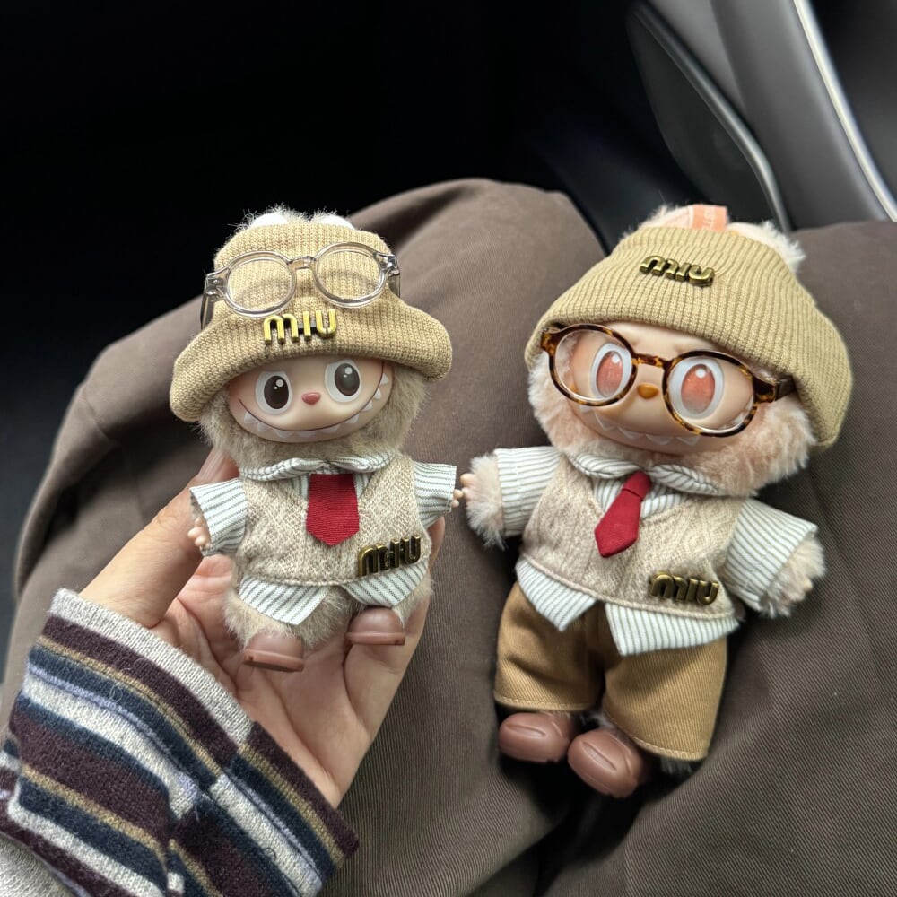 知性とおしゃれを兼ね備えた知識人風!メイラードニットコーデ♡ labubu ラブブ用 10cm/15cm/17cm 秋のニュアンスカラー