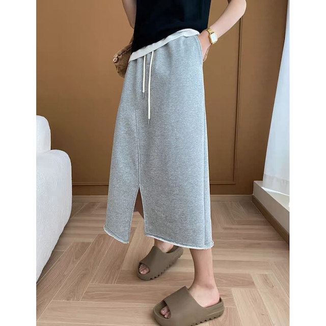 a-line sweat slit skirt A-00605