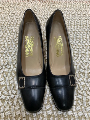 FERRAGAMO HEEL PUMPS 6 1/2 【23.5cm】