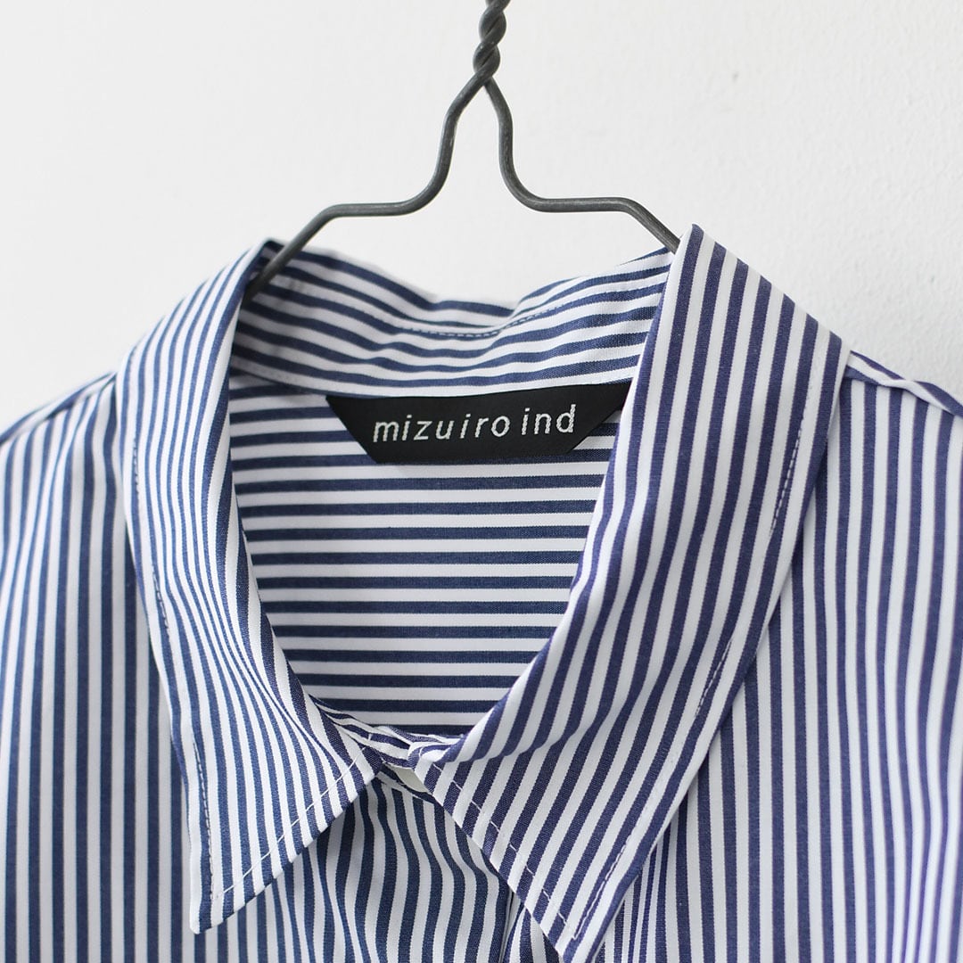 mizuiro ind [ミズイロインド] stripe half slv ballon shirt [2