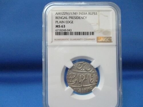AH1229//1749 NGC MS64 インド ルピー コイン 銀貨 硬貨 1749年 AH1229//1749 NGC MS64 インド ルピー コイン 銀貨 硬貨 1749年