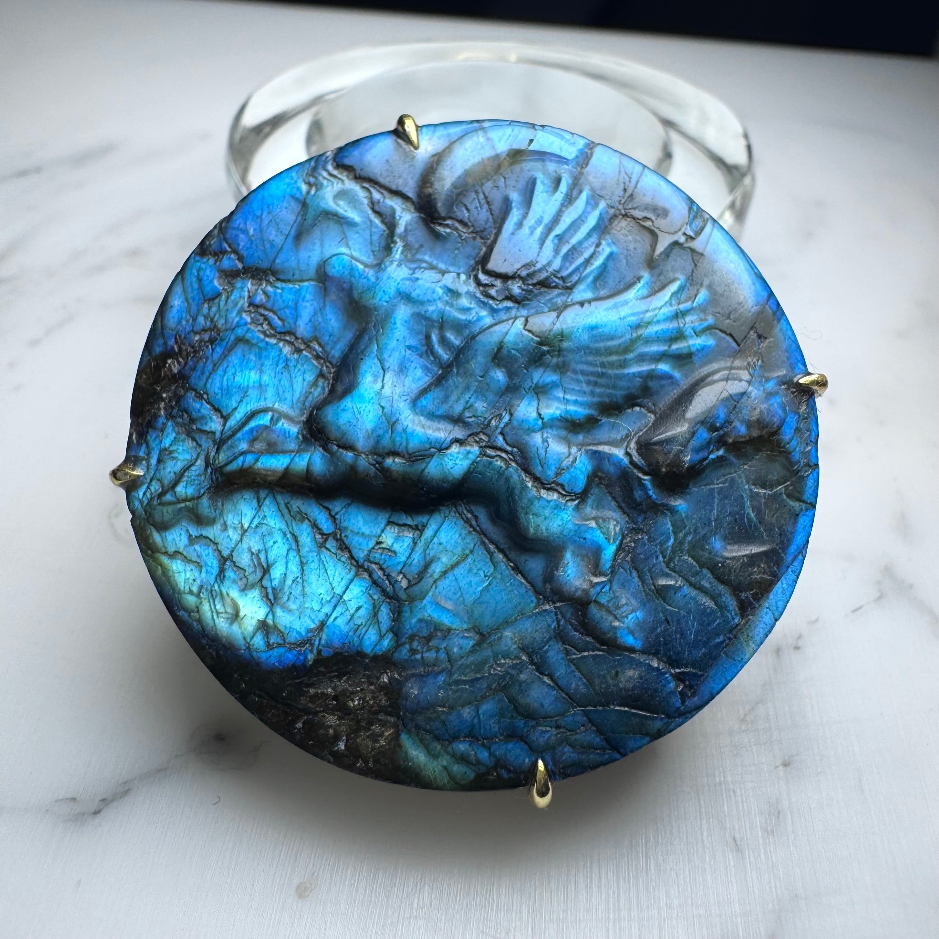 no.4 ラブラドライト ユニコーンさん ペンダントトップ兼ブレスチャーム