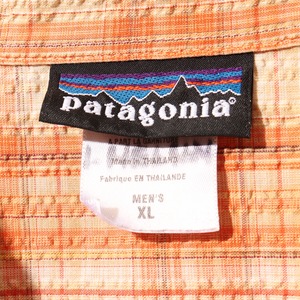 美品 XL 05年 オレンジ Puckerware Shirt Patagonia パッカーウェアシャツ パタゴニア  シアサッカー