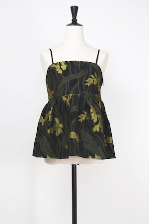 T-03 Flower Jacquard Camisole [BLACK]