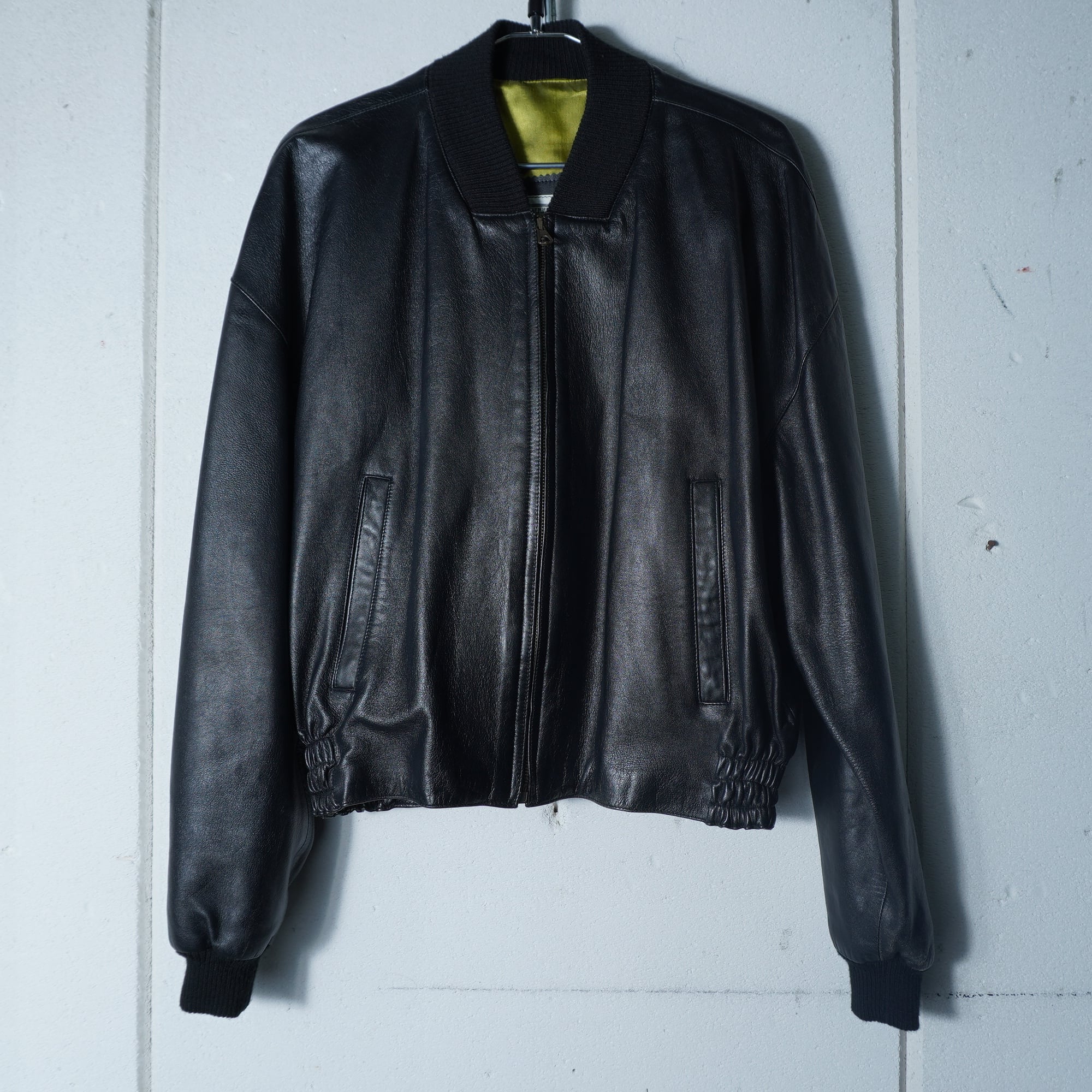 極美品 希少 L/3サイズ プレートロゴ ライダース風 MA-1 ダウン 