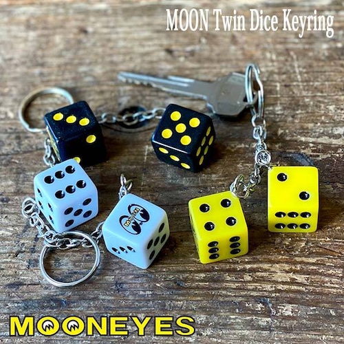 MOON Twin Dice Keyring ムーン トゥイン ダイス キーリング 全3色 サイコロ キーホルダー お守り ガレージ MOONEYES ムーンアイズ