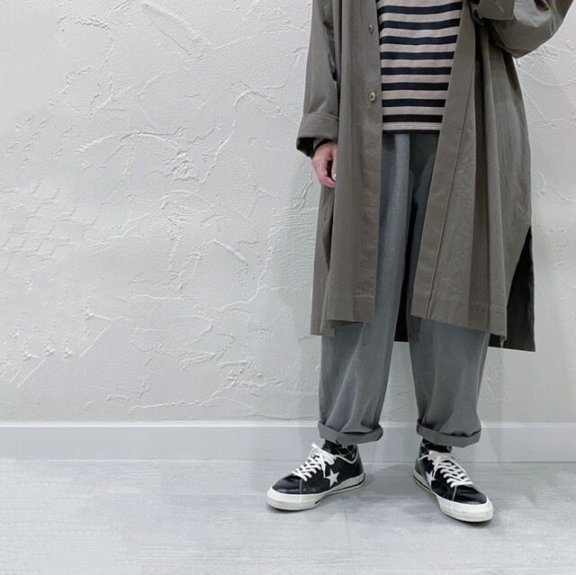 pas de calais べんがら染め ランダム異番手ドビー パンツ pas de calais べんがら染め ランダム異番手ドビー パンツ