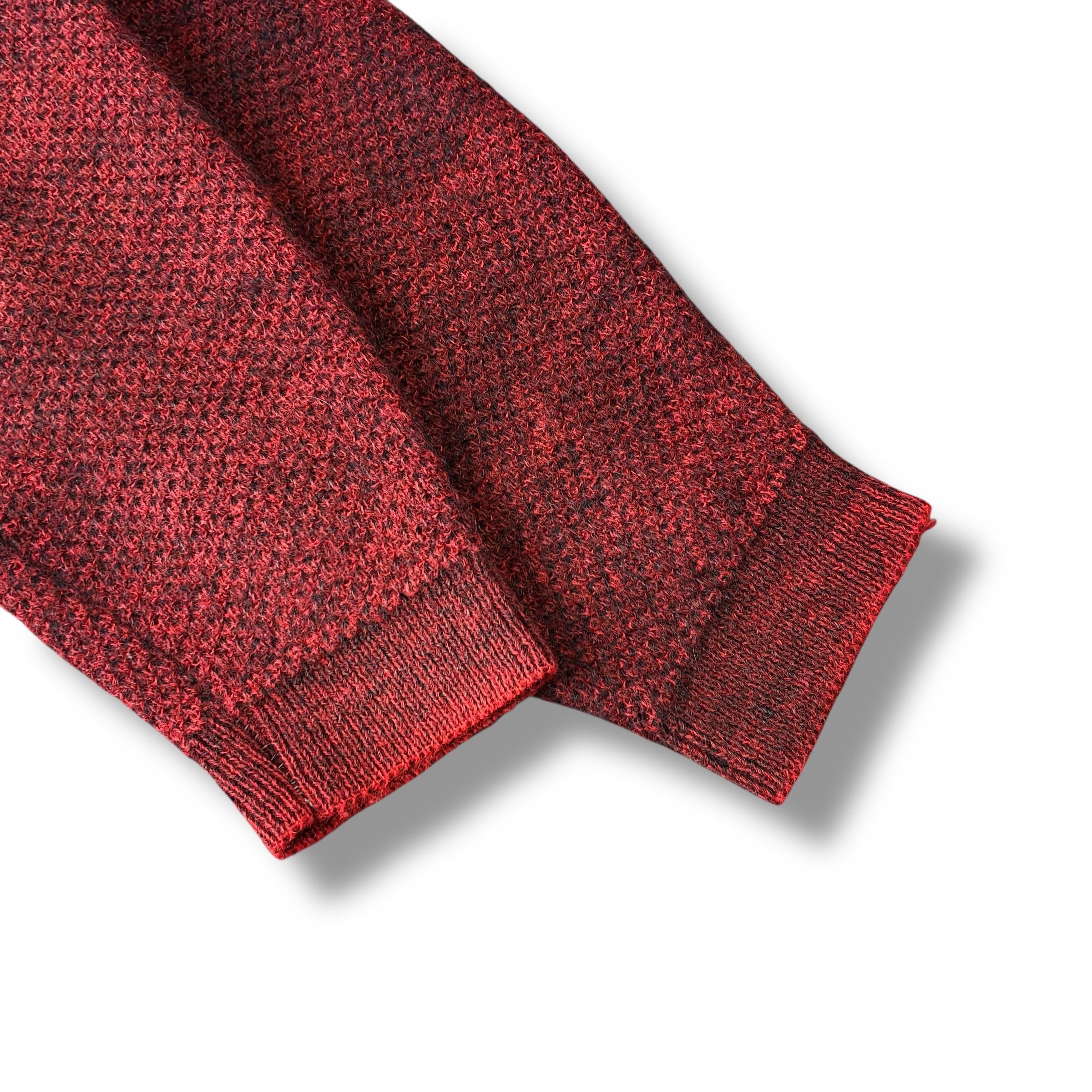 mohair 70%］60's Jockey“モヘア カーディガン“赤×黒 ミックスニット