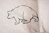 フランス 8c 大きなクマさんとメランコリーな木製スタンプ ヴィンテージ