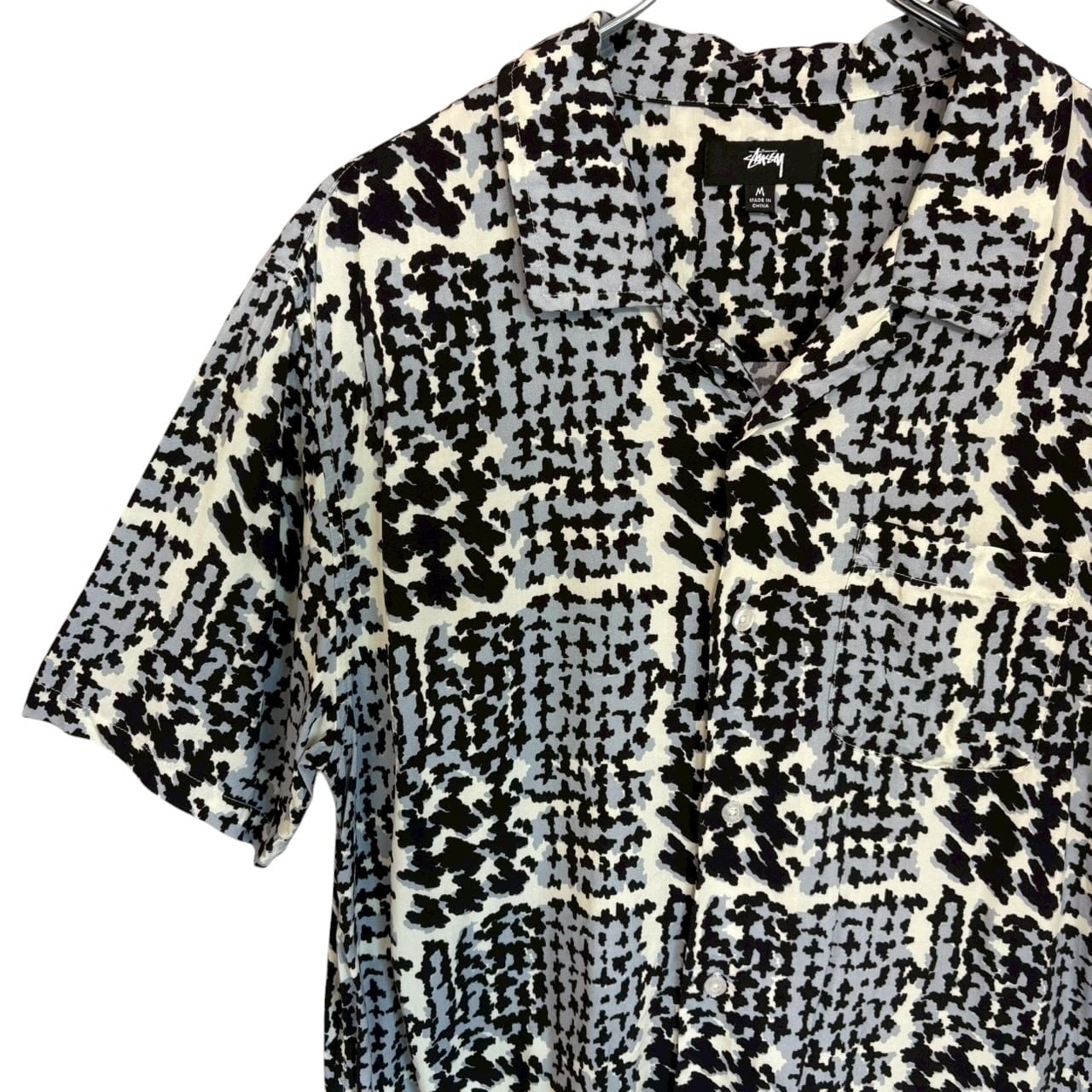 Stussy 開襟シャツ　 半袖シャツ M 総柄 stussy ステューシー 半袖シャツ M 開襟 総柄 | 古着屋SAKASHITA