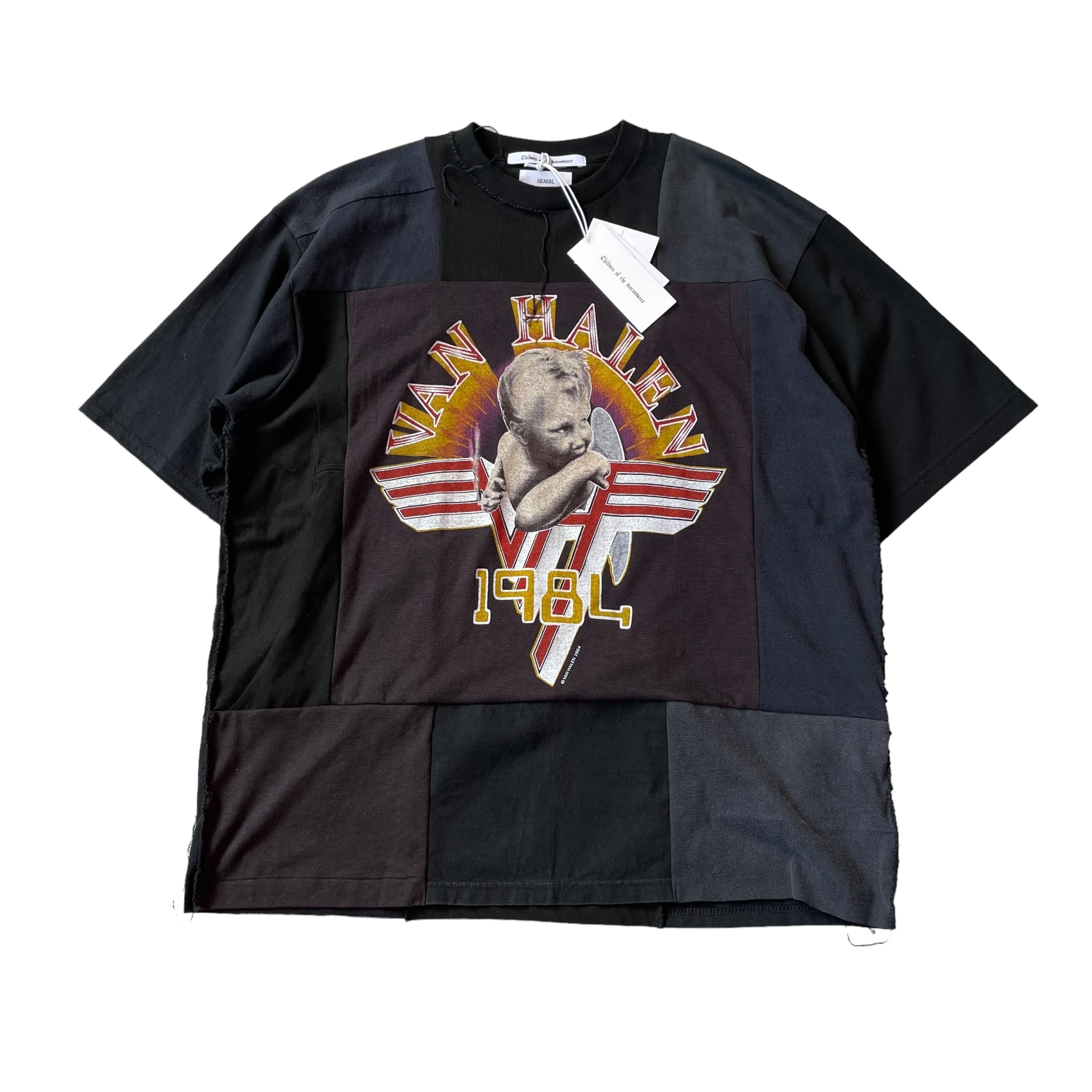 NEW!! Children of the discordance × What'z up "1984s VAN HALEN Tee Remake" REPATCHWORK SS TEE