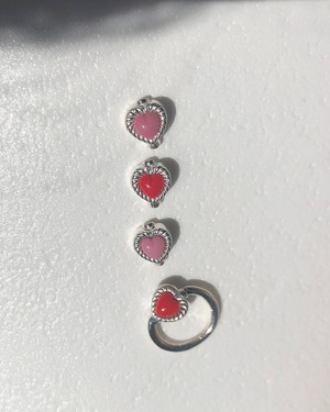 VINTAGE HEART CHARMのsnap RING body jewelry チャーム単体 SILVER925 #0003　ヴィンテージハートリングボディピアス・チャーム単体/シルバー925