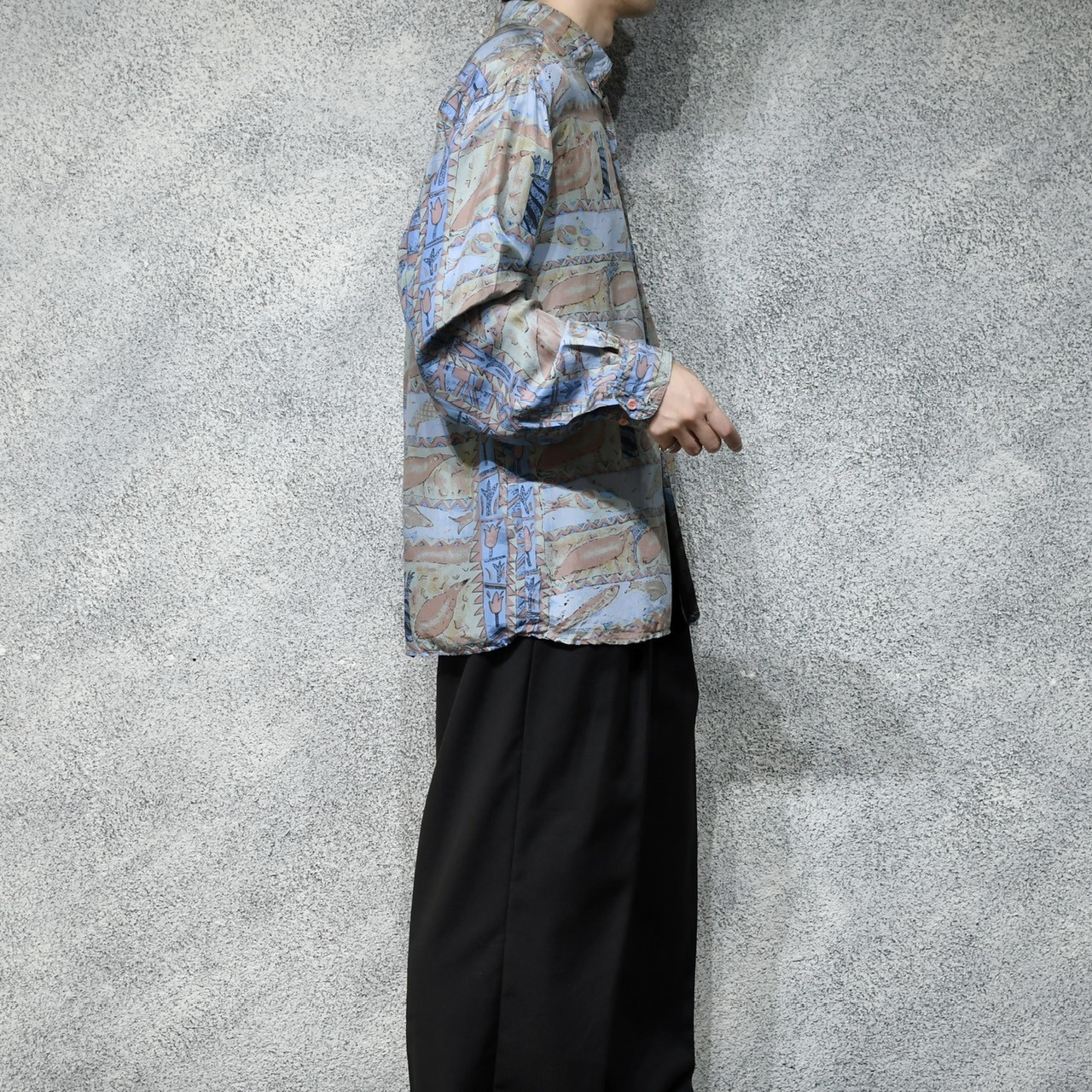 art pattern silk shirt