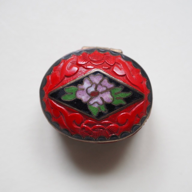 フランス ヴィンテージ｜Émail cloisonné 小さな花のミニケース