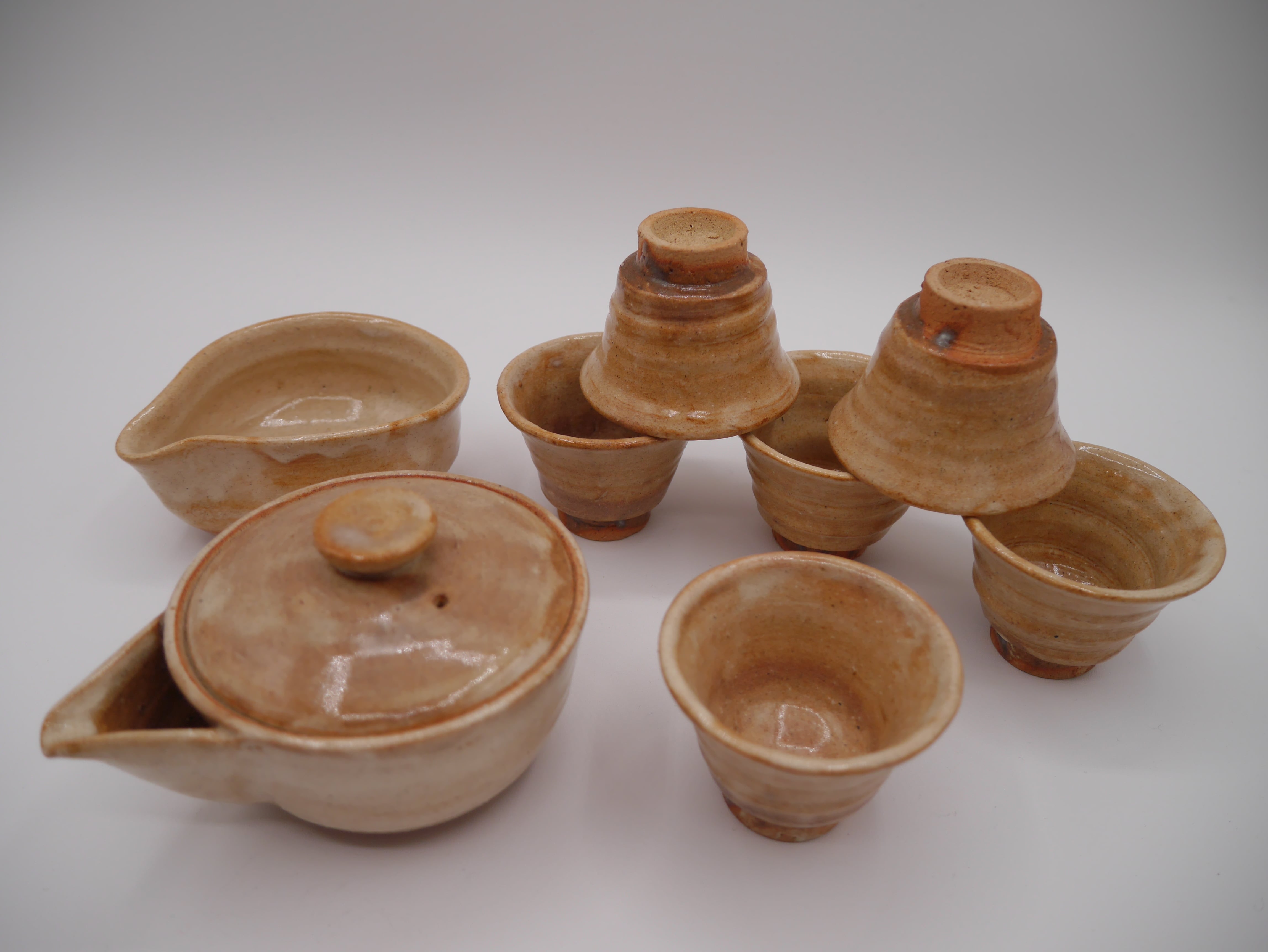 平安 宝泉 作 染付煎茶器 ぎこちない 