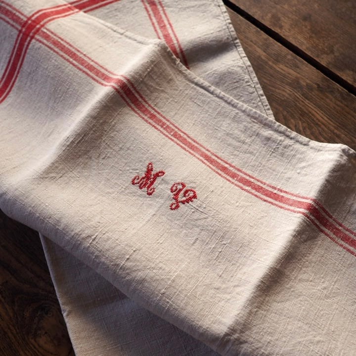 モノグラム入りトルション 1900年頃