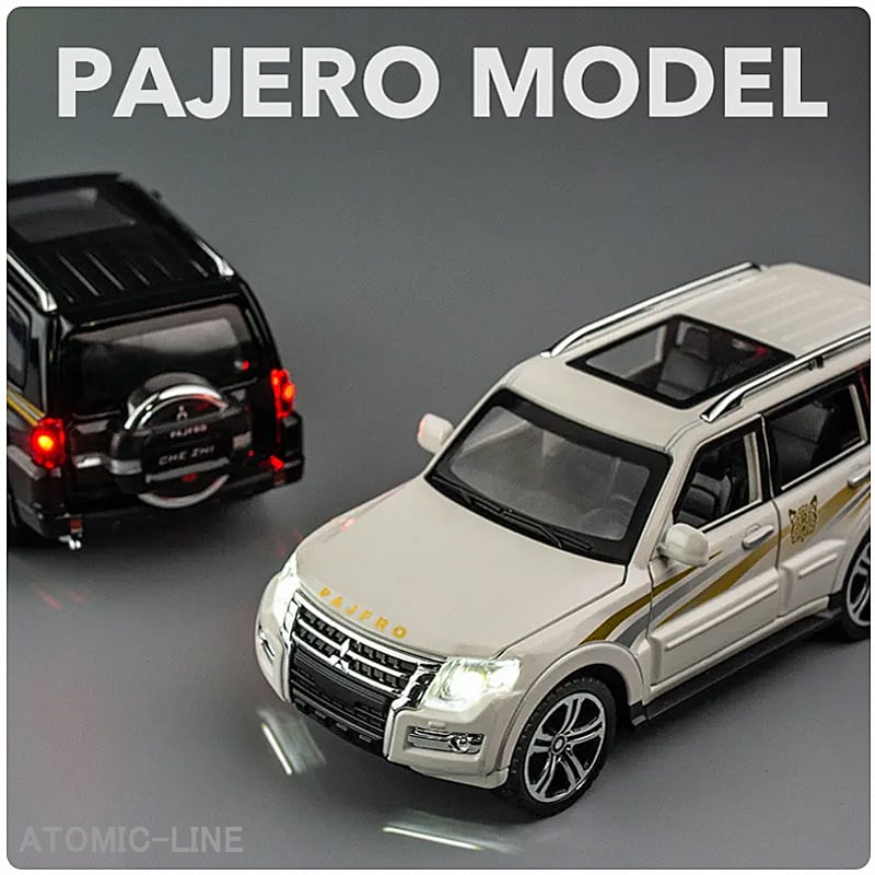 三菱 パジェロ PAJERO 1/32 ミニカー 全2色 ライト点灯 エンジン