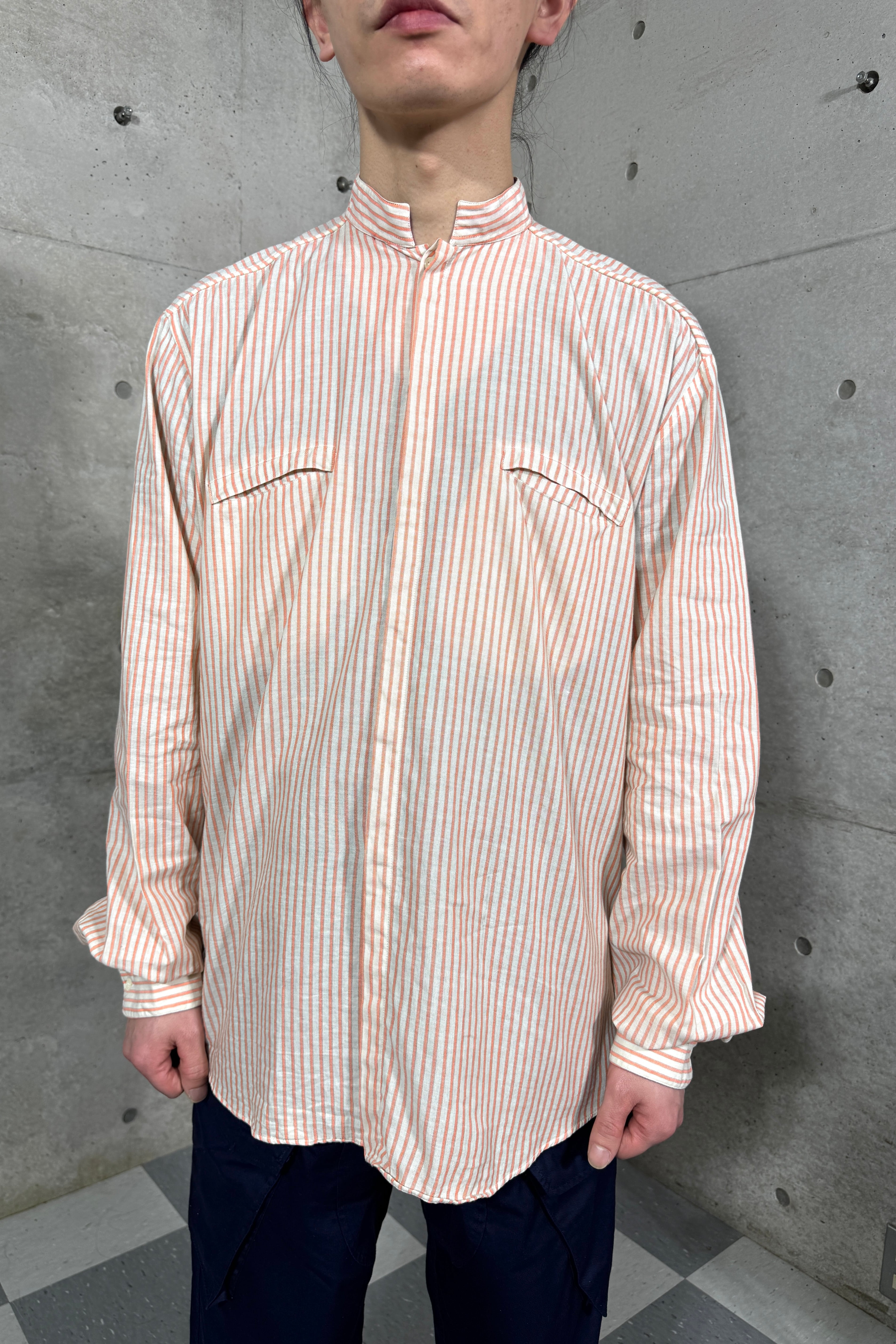 "ITALY" vintage design stripe shirt