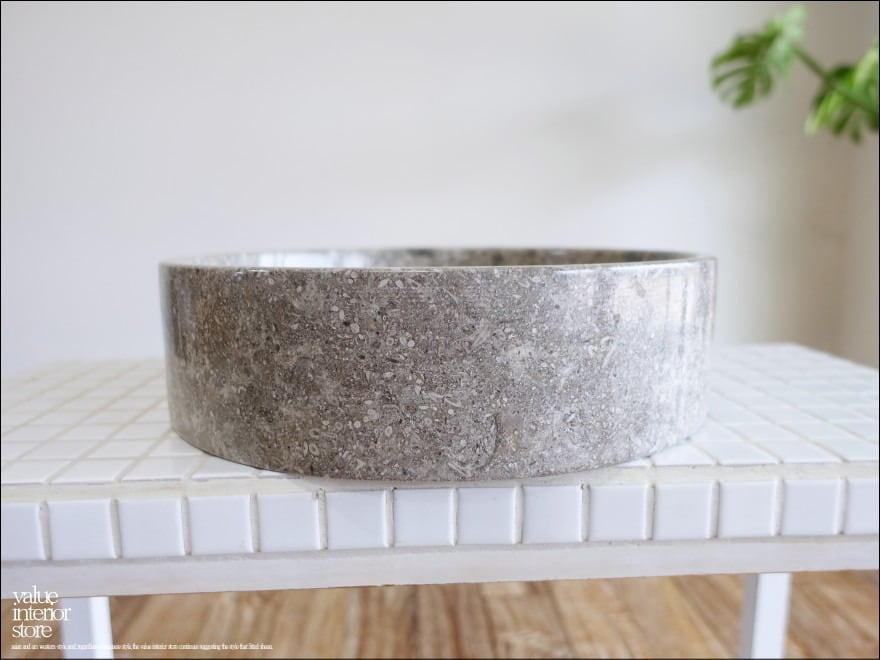 天然大理石 洗面ボウルRis/GY30cm ウォッシュボウル 手洗い鉢 手洗器 洗面器 手洗いボウル 洗面用品 マーブル Φ30 × H8.2cm