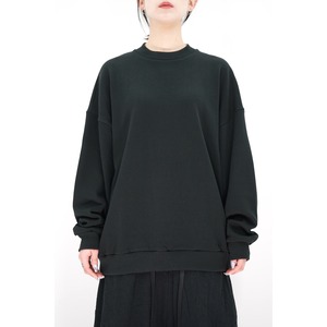 [Blanc YM] (ブランワイエム) BL-23S-CWSS Cotton Wide Sweat Shirt (black)