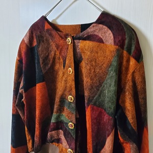 【USED】個性的シャツ　赤茶　ヴィンテージ　昭和OLD